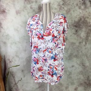Meadow Rue Floral Flutter Sleeves Ridge Yolk Tee